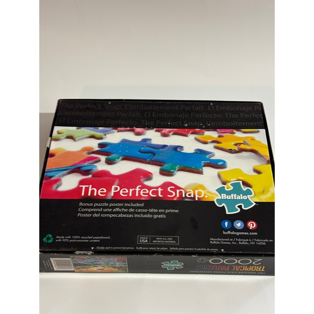 Buffalo Games Tropical Paradise 2000 Piece Jigsaw Puzzle Ocean Dolphin Rainbow - Picture 3 of 4